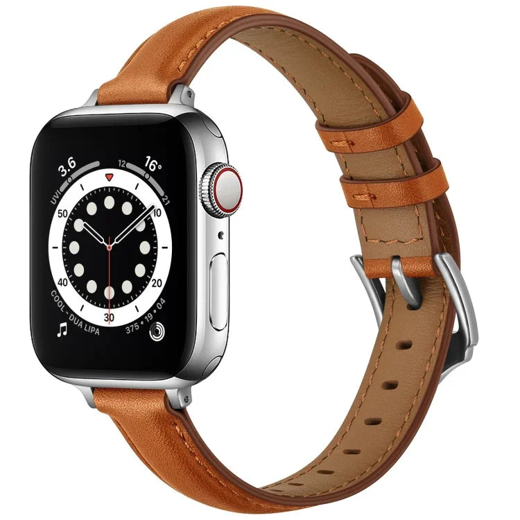 สายรัดนาฬิกาหนังสไตล์ธุรกิจสำหรับ Apple Watch Series, 7 41mm / 6 & SE & 5 & 4 40mm / 3 & 2 & 1 38mm, 7 45mm / 6 & SE & 5 & 4 44mm / 3 & 2 & 1 42mm