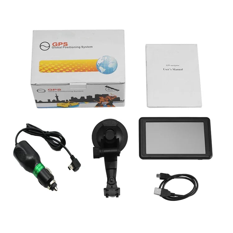 Q5 เครื่องนำทาง GPS สำหรับรถยนต์ หน้าจอสัมผัส TFT HD ขนาด 5 นิ้ว รองรับการ์ด TF / MP3 / เครื่องส่ง FM, แผนที่ยุโรป, แผนที่ออสเตรเลีย, แผนที่อเมริกาเหนือ, แผนที่เอเชียตะวันออกเฉียงใต้, แผนที่ตะวันออกกลาง, แผนที่อเมริกาใต้, แผนที่แอฟริกา