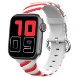 Two-color Twist Silicone Replacement Strap Watchband For Apple Watch Series, 7 41mm / 6 & SE & 5 & 4 40mm / 3 & 2 & 1 38mm, 7 45mm / 6 & SE & 5 & 4 44mm / 3 & 2 & 1 42mm