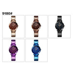 SKMEI 9180 นาฬิกาควอตซ์สายสแตนเลสหน้าปัดท้องฟ้าดาวสำหรับผู้หญิง
