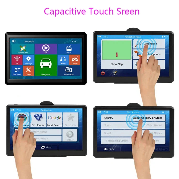 X20 เครื่องนำทาง GPS สำหรับรถยนต์ ขนาด 7 นิ้ว หน้าจอสัมผัสความจุ 8G+256M พร้อม Bluetooth และภาพกล้องถอยหลัง, แผนที่ยุโรป, แผนที่ออสเตรเลีย, แผนที่เอเชียตะวันออกเฉียงใต้, แผนที่อเมริกาเหนือ, แผนที่ตะวันออกกลาง, แผนที่อเมริกาใต้, แผนที่แอฟริกา