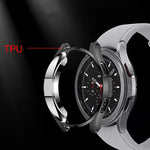 เคส TPU ป้องกันแบบกลวงครึ่งชิ้นชุบอิเล็กโทรพลาติง สำหรับ Samsung Galaxy Watch4 Classic 42 มม. สำหรับ Samsung Galaxy Watch4 Classic 46 มม.