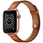 สายหนังสไตล์คู่ขนาด 14mm สำหรับเปลี่ยนสาย Apple Watch Series, 7 41mm / 6 & SE & 5 & 4 40mm / 3 & 2 & 1 38mm, 7 45mm / 6 & SE & 5 & 4 44mm / 3 & 2 & 1 42mm