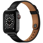 สายหนังสไตล์คู่ขนาด 14mm สำหรับเปลี่ยนสาย Apple Watch Series, 7 41mm / 6 & SE & 5 & 4 40mm / 3 & 2 & 1 38mm, 7 45mm / 6 & SE & 5 & 4 44mm / 3 & 2 & 1 42mm