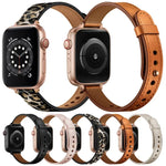 สายหนังสไตล์คู่ขนาด 14mm สำหรับเปลี่ยนสาย Apple Watch Series, 7 41mm / 6 & SE & 5 & 4 40mm / 3 & 2 & 1 38mm, 7 45mm / 6 & SE & 5 & 4 44mm / 3 & 2 & 1 42mm