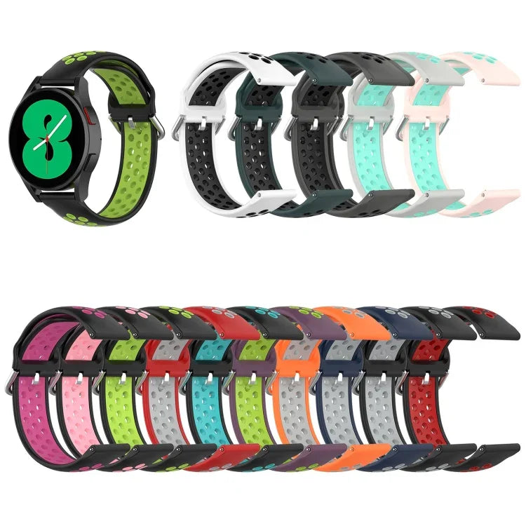 สายรัดนาฬิกาซิลิโคนสองสีสำหรับเปลี่ยน สำหรับ Samsung Galaxy Watch4 40 มม. สำหรับ Samsung Galaxy Watch4 44 มม. สำหรับ Samsung Galaxy Watch4 Classic 42 มม.