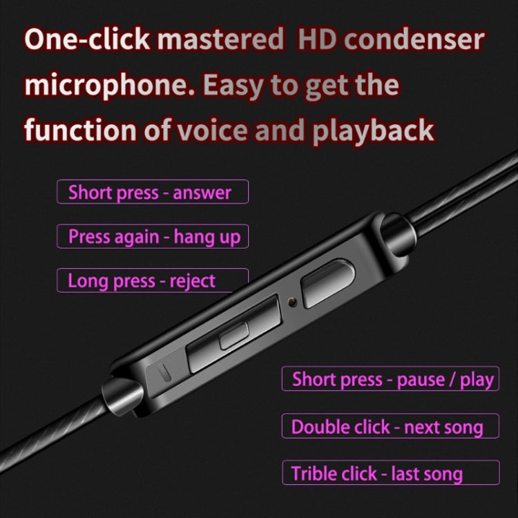 QKZ AK6 หูฟังสปอร์ตแบบมีสาย 3.5mm ซับวูฟเฟอร์ ความยาวสายประมาณ 1.2m 1 ชิ้น 1 คู่