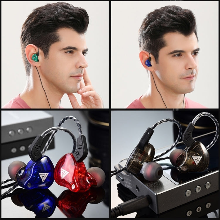 QKZ AK6 หูฟังสปอร์ตแบบมีสาย 3.5mm ซับวูฟเฟอร์ ความยาวสายประมาณ 1.2m 1 ชิ้น 1 คู่