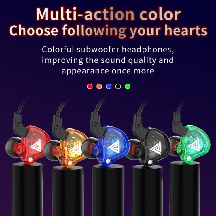 QKZ AK6 หูฟังสปอร์ตแบบมีสาย 3.5mm ซับวูฟเฟอร์ ความยาวสายประมาณ 1.2m 1 ชิ้น 1 คู่