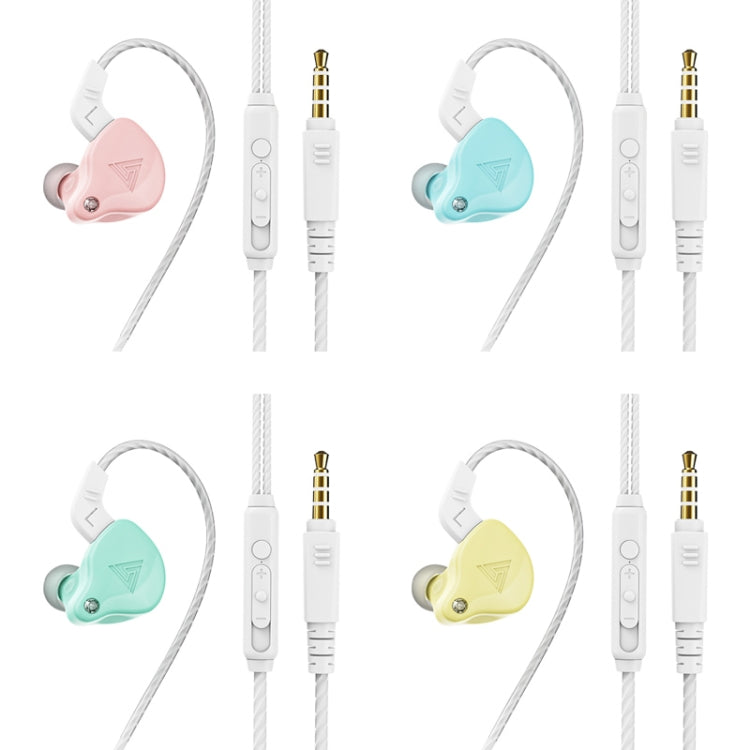 QKZ AK6-X หูฟังสปอร์ตแบบมีสาย 3.5mm ซับวูฟเฟอร์พร้อมไมโครโฟน ความยาวสายประมาณ 1.2m 1 ชิ้น