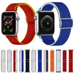 สายไนลอนยืดหยุ่นสูงสำหรับเปลี่ยนสาย Apple Watch Series, 7 41mm / 6 & SE & 5 & 4 40mm / 3 & 2 & 1 38mm, 7 45mm / 6 & SE & 5 & 4 44mm / 3 & 2 & 1 42mm