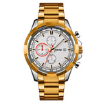 SKMEI 9192 Men Calendar Timing Stainless Steel Belt Luminous Quartz Watch