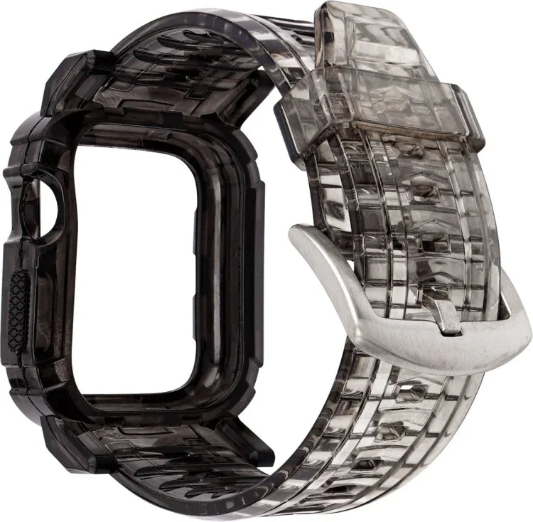 สายเคส TPU แบบไล่ระดับสีสำหรับ Apple Watch Series 9 / 8 / 7 45mm / 6 / 5 / 4 / Watch SE 44mm / Watch 42mm, สำหรับ Apple Watch Series 9 / 8 / 7 45mm / 6 / 5 / 4 / Watch SE 44mm / Watch 42mm