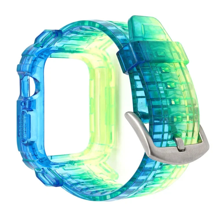 สายเคส TPU แบบไล่ระดับสีสำหรับ Apple Watch Series 9 / 8 / 7 45mm / 6 / 5 / 4 / Watch SE 44mm / Watch 42mm, สำหรับ Apple Watch Series 9 / 8 / 7 45mm / 6 / 5 / 4 / Watch SE 44mm / Watch 42mm