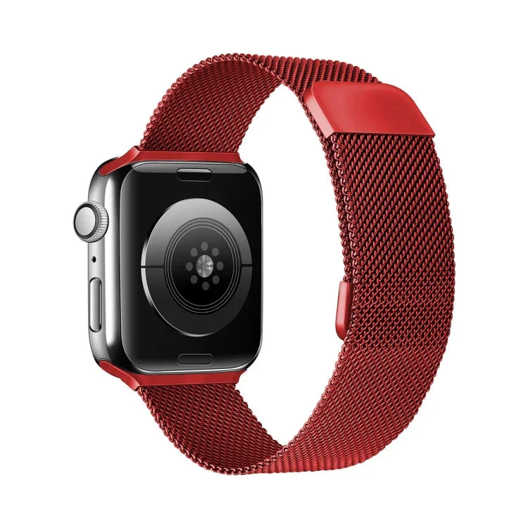 สายรัดนาฬิกาแบบยืดหยุ่นแม่เหล็กมิลานแบบสองส่วนสำหรับ Apple Watch Series, 7 45mm / 6 & SE & 5 & 4 44mm / 3 & 2 & 1 42mm, 7 41mm / 6 & SE & 5 & 4 40mm / 3 & 2 & 1 38mm