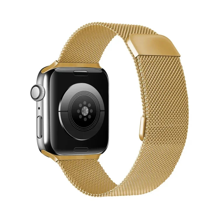 สายรัดนาฬิกาแบบยืดหยุ่นแม่เหล็กมิลานแบบสองส่วนสำหรับ Apple Watch Series, 7 45mm / 6 & SE & 5 & 4 44mm / 3 & 2 & 1 42mm, 7 41mm / 6 & SE & 5 & 4 40mm / 3 & 2 & 1 38mm