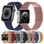 สายรัดนาฬิกาแบบยืดหยุ่นแม่เหล็กมิลานแบบสองส่วนสำหรับ Apple Watch Series, 7 45mm / 6 & SE & 5 & 4 44mm / 3 & 2 & 1 42mm, 7 41mm / 6 & SE & 5 & 4 40mm / 3 & 2 & 1 38mm