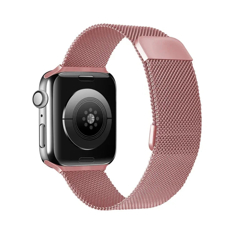 สายรัดนาฬิกาแบบยืดหยุ่นแม่เหล็กมิลานแบบสองส่วนสำหรับ Apple Watch Series, 7 45mm / 6 & SE & 5 & 4 44mm / 3 & 2 & 1 42mm, 7 41mm / 6 & SE & 5 & 4 40mm / 3 & 2 & 1 38mm