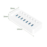 ORICO CT2U3-7AB-WH ฮับ USB หลายพอร์ต 7 ใน 1 ลายพลาสติกพร้อมสวิตช์แยกแต่ละพอร์ต,, CT2U3-7AB-BK ปลั๊ก UK, CT2U3-7AB-WH ปลั๊ก UK, CT2U3-7AB-BK ปลั๊ก EU, CT2U3-7AB-WH ปลั๊ก EU, CT2U3-7AB-BK ปลั๊ก AU, CT2U3-7AB-WH ปลั๊ก AU