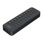 ORICO CT2U3-10AB-WH ฮับ USB หลายพอร์ต 10 ใน 1 ลายพลาสติกพร้อมสวิตช์แยกแต่ละพอร์ต,, CT2U3-10AB-BK ปลั๊ก AU, CT2U3-10AB-WH ปลั๊ก AU, CT2U3-10AB-BK ปลั๊ก UK, CT2U3-10AB-WH ปลั๊ก UK, CT2U3-10AB-BK ปลั๊ก EU, CT2U3-10AB-WH ปลั๊ก EU