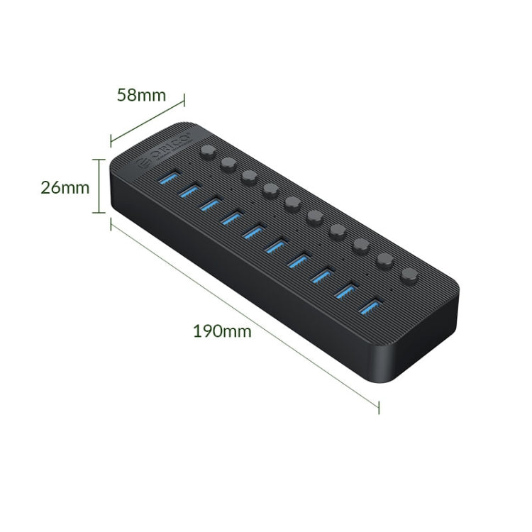 ORICO CT2U3-10AB-WH ฮับ USB หลายพอร์ต 10 ใน 1 ลายพลาสติกพร้อมสวิตช์แยกแต่ละพอร์ต,, CT2U3-10AB-BK ปลั๊ก AU, CT2U3-10AB-WH ปลั๊ก AU, CT2U3-10AB-BK ปลั๊ก UK, CT2U3-10AB-WH ปลั๊ก UK, CT2U3-10AB-BK ปลั๊ก EU, CT2U3-10AB-WH ปลั๊ก EU