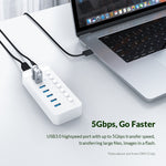 ORICO CT2U3-10AB-WH ฮับ USB หลายพอร์ต 10 ใน 1 ลายพลาสติกพร้อมสวิตช์แยกแต่ละพอร์ต,, CT2U3-10AB-BK ปลั๊ก AU, CT2U3-10AB-WH ปลั๊ก AU, CT2U3-10AB-BK ปลั๊ก UK, CT2U3-10AB-WH ปลั๊ก UK, CT2U3-10AB-BK ปลั๊ก EU, CT2U3-10AB-WH ปลั๊ก EU