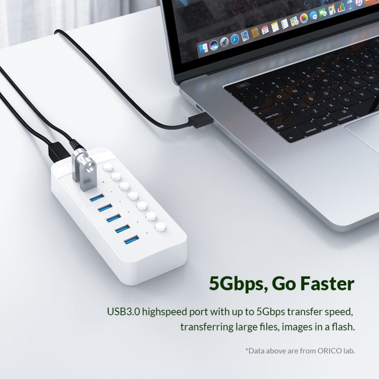 ORICO CT2U3-10AB-WH ฮับ USB หลายพอร์ต 10 ใน 1 ลายพลาสติกพร้อมสวิตช์แยกแต่ละพอร์ต,, CT2U3-10AB-BK ปลั๊ก AU, CT2U3-10AB-WH ปลั๊ก AU, CT2U3-10AB-BK ปลั๊ก UK, CT2U3-10AB-WH ปลั๊ก UK, CT2U3-10AB-BK ปลั๊ก EU, CT2U3-10AB-WH ปลั๊ก EU