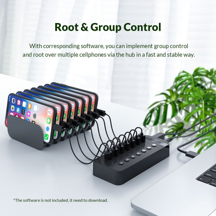 ORICO CT2U3-10AB-WH ฮับ USB หลายพอร์ต 10 ใน 1 ลายพลาสติกพร้อมสวิตช์แยกแต่ละพอร์ต,, CT2U3-10AB-BK ปลั๊ก AU, CT2U3-10AB-WH ปลั๊ก AU, CT2U3-10AB-BK ปลั๊ก UK, CT2U3-10AB-WH ปลั๊ก UK, CT2U3-10AB-BK ปลั๊ก EU, CT2U3-10AB-WH ปลั๊ก EU