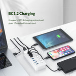 ORICO CT2U3-10AB-WH ฮับ USB หลายพอร์ต 10 ใน 1 ลายพลาสติกพร้อมสวิตช์แยกแต่ละพอร์ต,, CT2U3-10AB-BK ปลั๊ก AU, CT2U3-10AB-WH ปลั๊ก AU, CT2U3-10AB-BK ปลั๊ก UK, CT2U3-10AB-WH ปลั๊ก UK, CT2U3-10AB-BK ปลั๊ก EU, CT2U3-10AB-WH ปลั๊ก EU