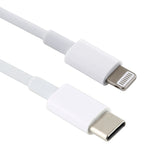 สายชาร์จเร็ว 12W 5V/2A USB-C / Type-C เป็น 8 Pin PD ความยาวสาย: 1 เมตร, 12W 5V/2A