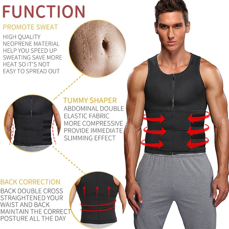 เสื้อกล้ามกระชับสัดส่วนสำหรับผู้ชายผ้าไนโอพรีน S, M, L, XL, XXL, XXXL