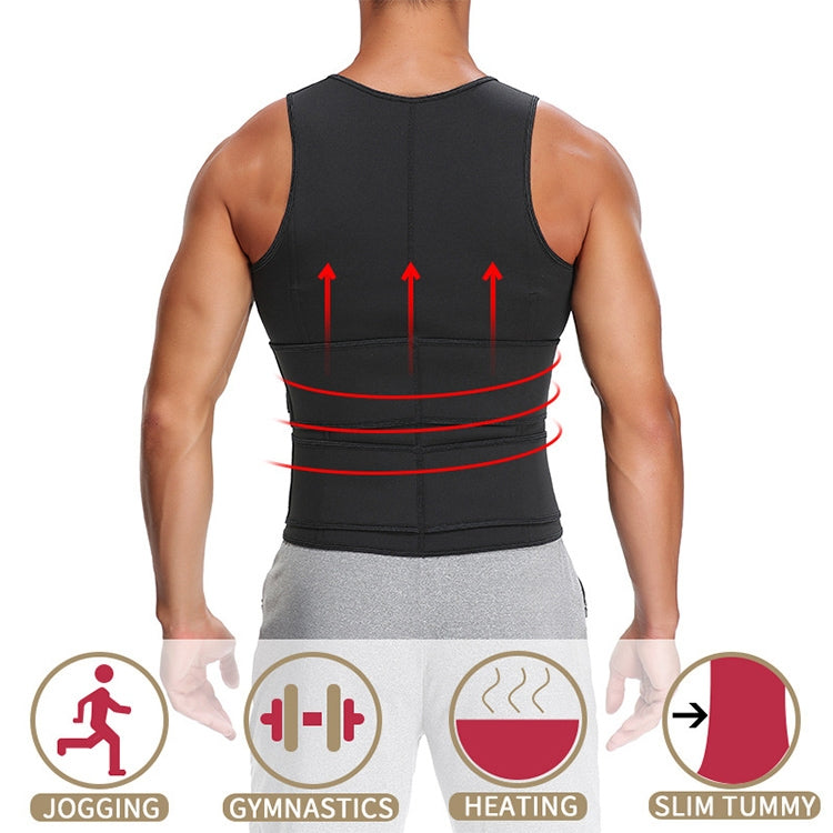 เสื้อกล้ามกระชับสัดส่วนสำหรับผู้ชายผ้าไนโอพรีน S, M, L, XL, XXL, XXXL