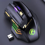 เมาส์เกมมิ่งไร้สายชาร์จได้ iMICE GW-X7 7 ปุ่ม เงียบ พร้อมไฟ RGB สีสันสดใส GW-X7 2.4G