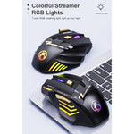 เมาส์เกมมิ่งไร้สายชาร์จได้ iMICE GW-X7 7 ปุ่ม เงียบ พร้อมไฟ RGB สีสันสดใส GW-X7 2.4G