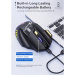 เมาส์เกมมิ่งไร้สายชาร์จได้ iMICE GW-X7 7 ปุ่ม เงียบ พร้อมไฟ RGB สีสันสดใส GW-X7 2.4G