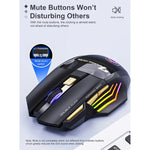 เมาส์เกมมิ่งไร้สายชาร์จได้ iMICE GW-X7 7 ปุ่ม เงียบ พร้อมไฟ RGB สีสันสดใส GW-X7 2.4G