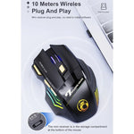 เมาส์เกมมิ่งไร้สายชาร์จได้ iMICE GW-X7 7 ปุ่ม เงียบ พร้อมไฟ RGB สีสันสดใส GW-X7 2.4G