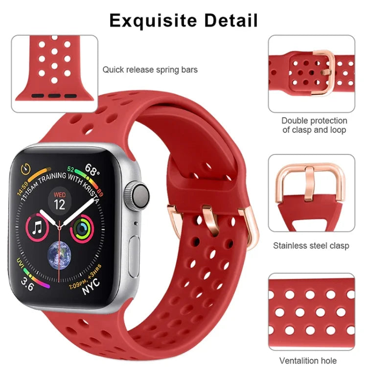 สายรัดนาฬิกาซิลิโคนสำหรับ Apple Watch Series, 7 41mm / 6 & SE & 5 & 4 40mm / 3 & 2 & 1 38mm