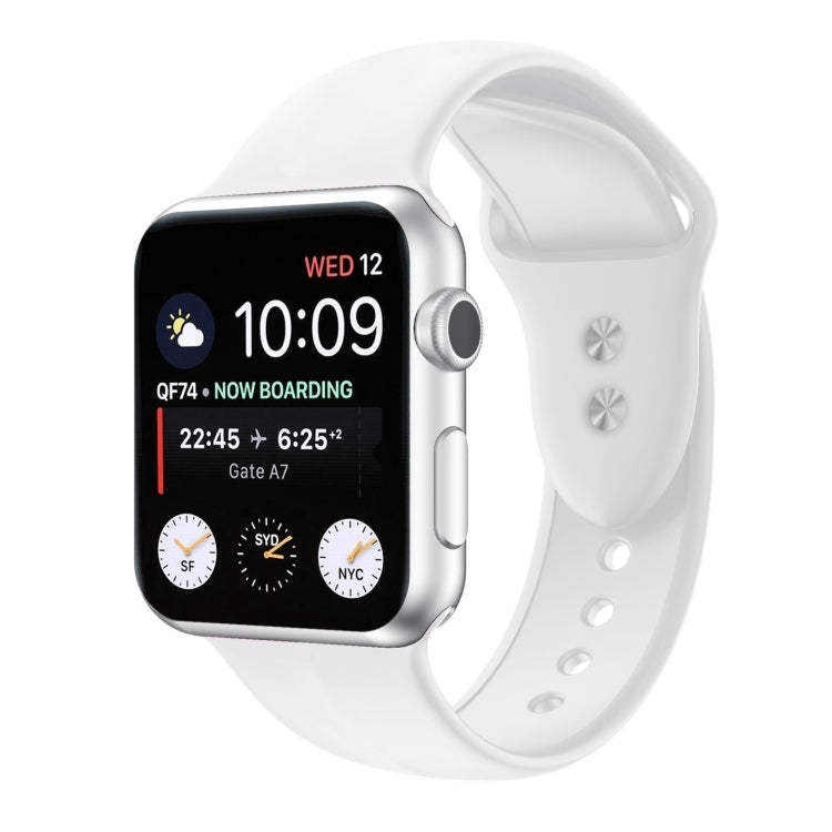 สายรัดนาฬิกาซิลิโคนแบบสองตะขอสำหรับ Apple Watch Series, 7 45mm / 6 & SE & 5 & 4 44mm / 3 & 2 & 1 42mm, 7 41mm / 6 & SE & 5 & 4 40mm / 3 & 2 & 1 38mm