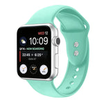 สายรัดนาฬิกาซิลิโคนแบบสองตะขอสำหรับ Apple Watch Series, 7 45mm / 6 & SE & 5 & 4 44mm / 3 & 2 & 1 42mm, 7 41mm / 6 & SE & 5 & 4 40mm / 3 & 2 & 1 38mm