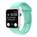 สายรัดนาฬิกาซิลิโคนแบบสองตะขอสำหรับ Apple Watch Series, 7 45mm / 6 & SE & 5 & 4 44mm / 3 & 2 & 1 42mm, 7 41mm / 6 & SE & 5 & 4 40mm / 3 & 2 & 1 38mm