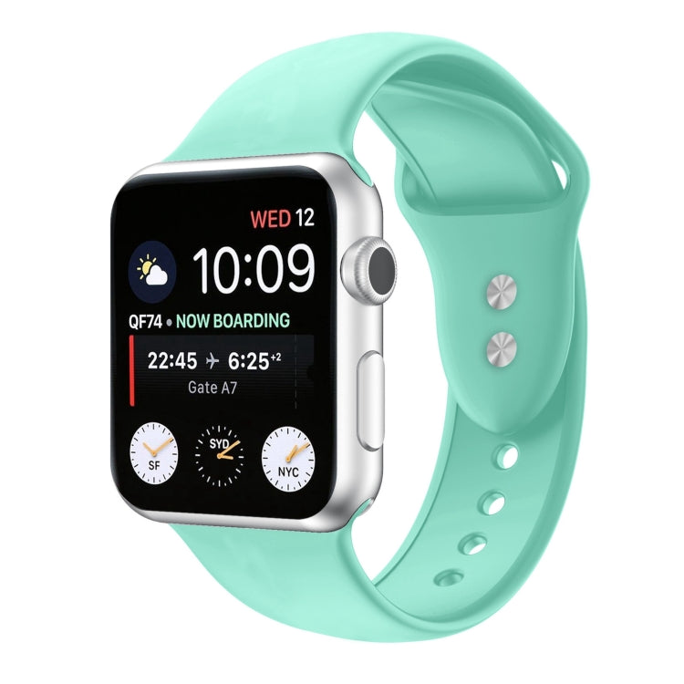สายรัดนาฬิกาซิลิโคนแบบสองตะขอสำหรับ Apple Watch Series, 7 45mm / 6 & SE & 5 & 4 44mm / 3 & 2 & 1 42mm, 7 41mm / 6 & SE & 5 & 4 40mm / 3 & 2 & 1 38mm
