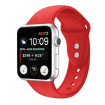 สายรัดนาฬิกาซิลิโคนแบบสองตะขอสำหรับ Apple Watch Series, 7 45mm / 6 & SE & 5 & 4 44mm / 3 & 2 & 1 42mm, 7 41mm / 6 & SE & 5 & 4 40mm / 3 & 2 & 1 38mm