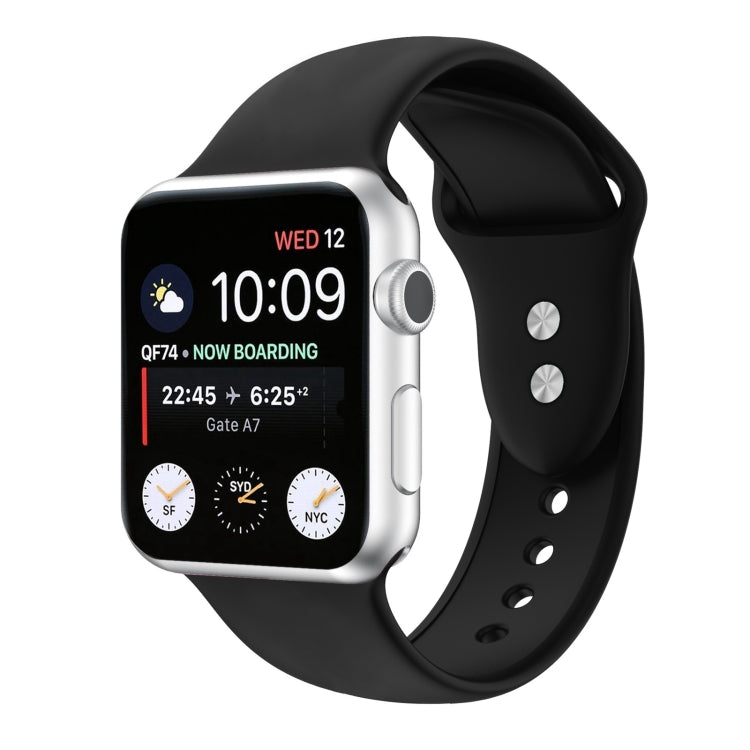 สายรัดนาฬิกาซิลิโคนแบบสองตะขอสำหรับ Apple Watch Series, 7 45mm / 6 & SE & 5 & 4 44mm / 3 & 2 & 1 42mm, 7 41mm / 6 & SE & 5 & 4 40mm / 3 & 2 & 1 38mm