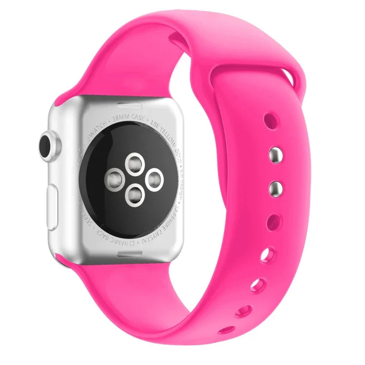 สายรัดนาฬิกาซิลิโคนแบบสองตะขอสำหรับ Apple Watch Series, 7 45mm / 6 & SE & 5 & 4 44mm / 3 & 2 & 1 42mm, 7 41mm / 6 & SE & 5 & 4 40mm / 3 & 2 & 1 38mm