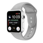 สายรัดนาฬิกาซิลิโคนแบบสองตะขอสำหรับ Apple Watch Series, 7 45mm / 6 & SE & 5 & 4 44mm / 3 & 2 & 1 42mm, 7 41mm / 6 & SE & 5 & 4 40mm / 3 & 2 & 1 38mm