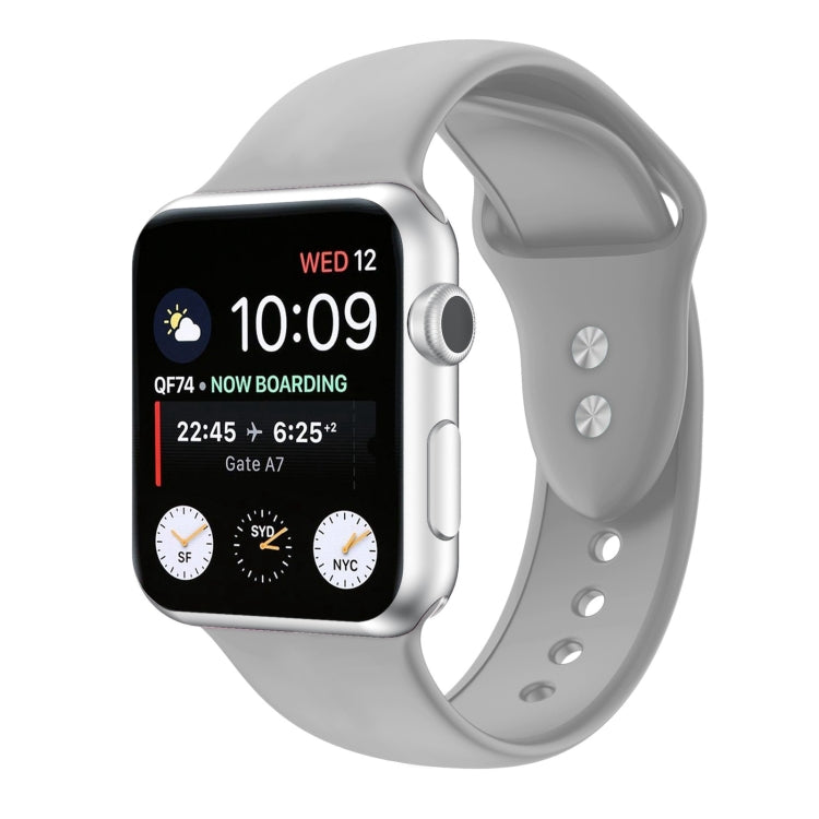 สายรัดนาฬิกาซิลิโคนแบบสองตะขอสำหรับ Apple Watch Series, 7 45mm / 6 & SE & 5 & 4 44mm / 3 & 2 & 1 42mm, 7 41mm / 6 & SE & 5 & 4 40mm / 3 & 2 & 1 38mm