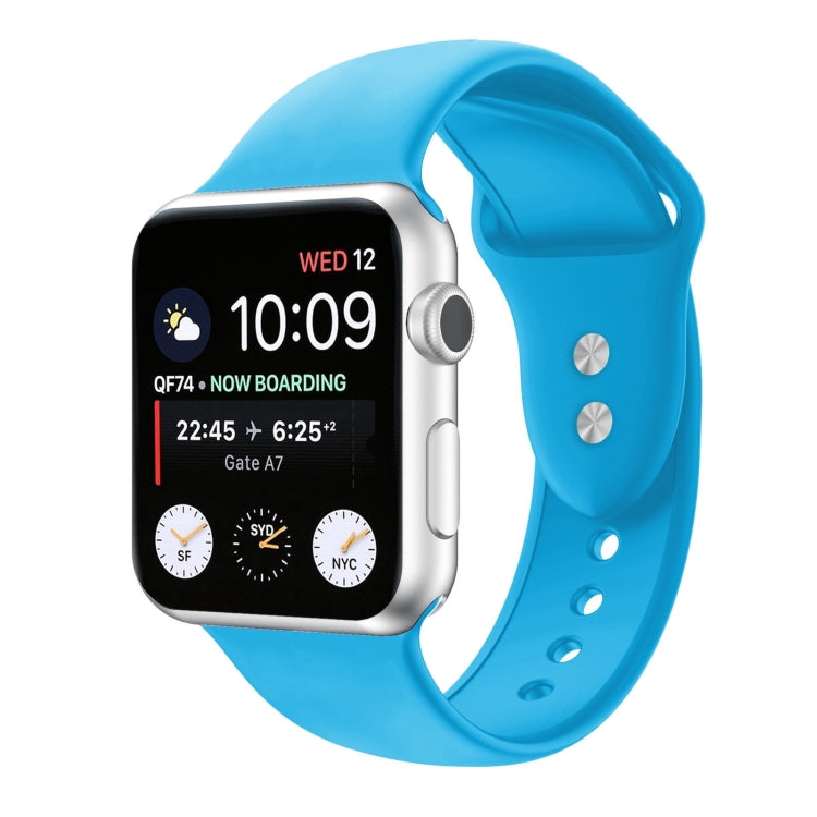 สายรัดนาฬิกาซิลิโคนแบบสองตะขอสำหรับ Apple Watch Series, 7 45mm / 6 & SE & 5 & 4 44mm / 3 & 2 & 1 42mm, 7 41mm / 6 & SE & 5 & 4 40mm / 3 & 2 & 1 38mm