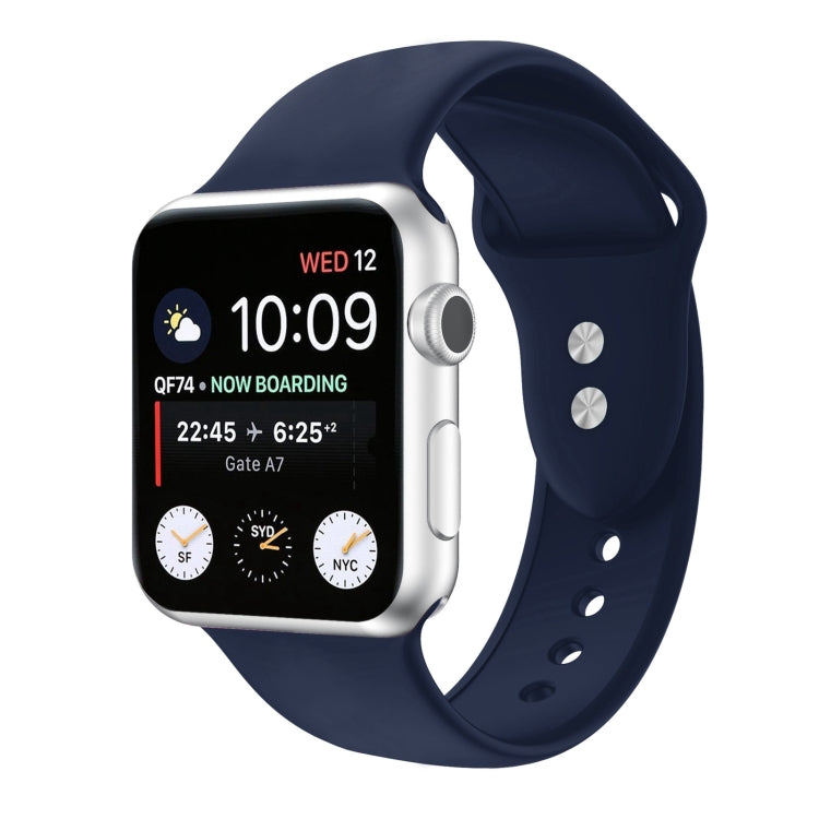 สายรัดนาฬิกาซิลิโคนแบบสองตะขอสำหรับ Apple Watch Series, 7 45mm / 6 & SE & 5 & 4 44mm / 3 & 2 & 1 42mm, 7 41mm / 6 & SE & 5 & 4 40mm / 3 & 2 & 1 38mm
