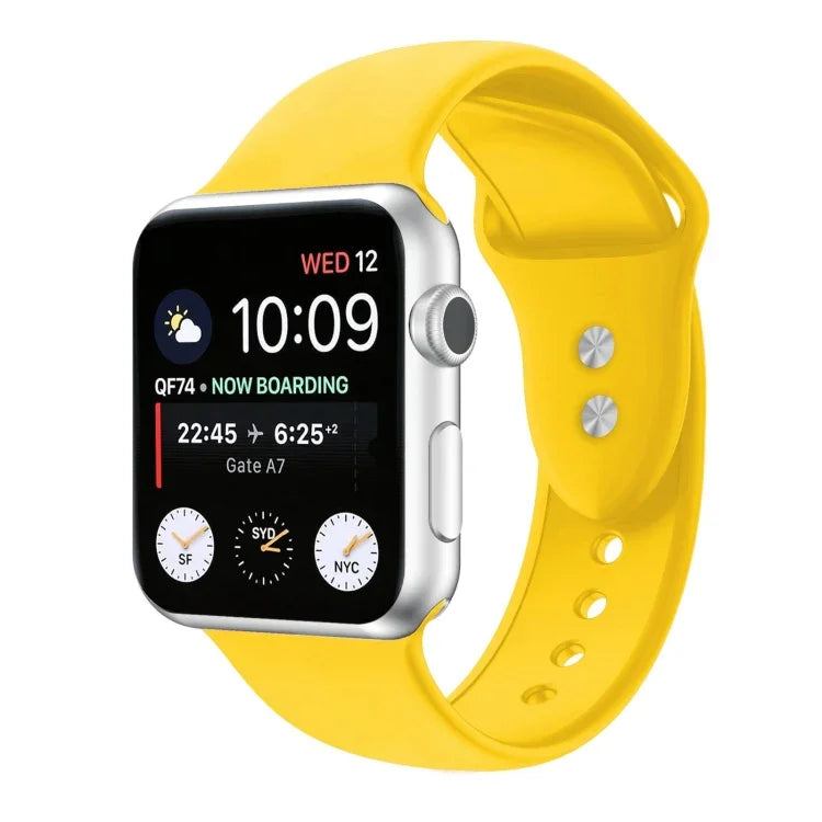 สายรัดนาฬิกาซิลิโคนแบบสองตะขอสำหรับ Apple Watch Series, 7 45mm / 6 & SE & 5 & 4 44mm / 3 & 2 & 1 42mm, 7 41mm / 6 & SE & 5 & 4 40mm / 3 & 2 & 1 38mm